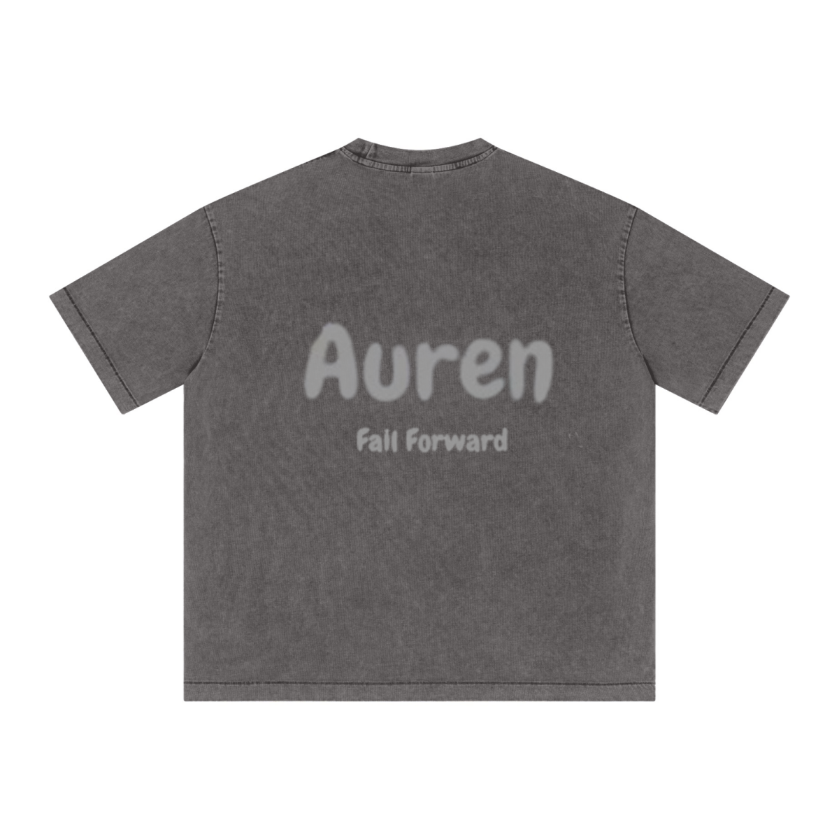 285GSM Unisex Distressed Snow-Wash Batik Plain Fabric T-shirt Dark gray